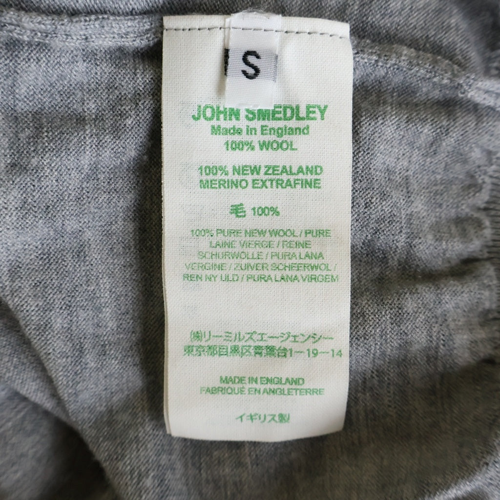 JOHN SMEDLEY(ジョンスメドレー) 22AW ×SHINYA KOZUKA ANTIQUE HIGH GAUGE シンヤコズカ アンティーク ハイゲージ グラフィックプリント モックネック ニットセーター グレー 2202SK72A