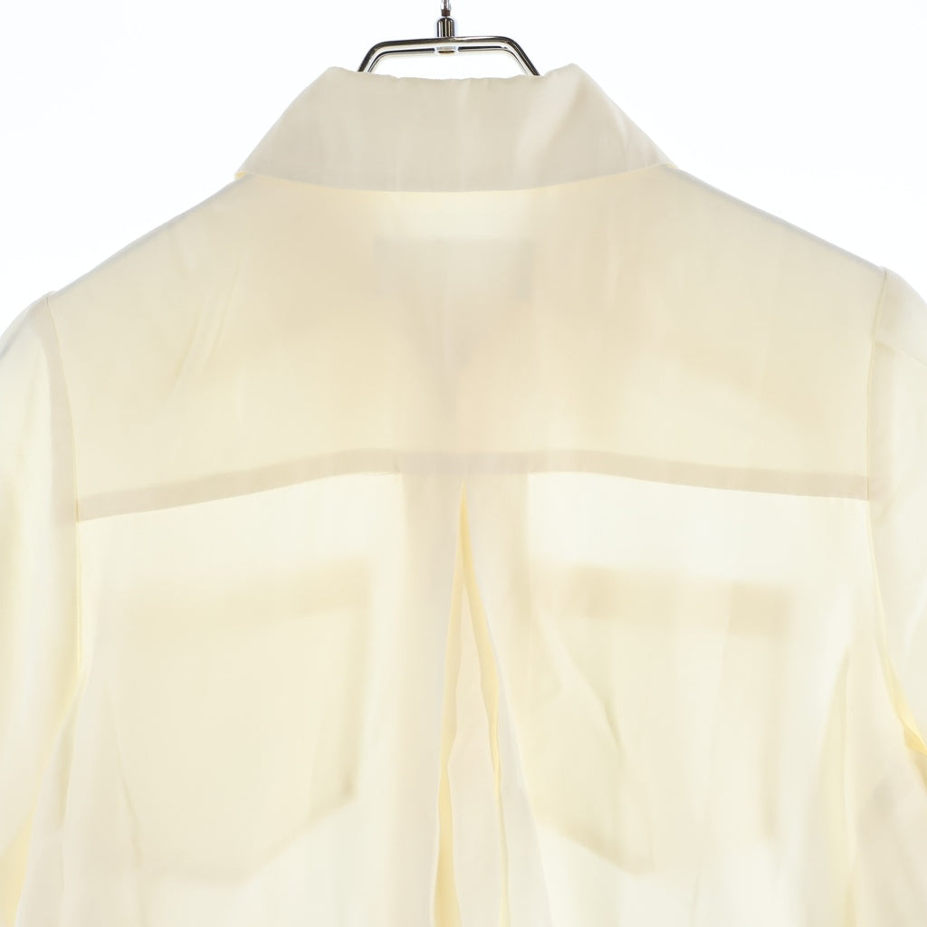 Mame Kurogouchi(マメ クロゴウチ) 22AW VOLUME SLEEVE SHIRT シルク ボリュームスリーブ 長袖シャツ ホワイト レディース MM22PF-SH715