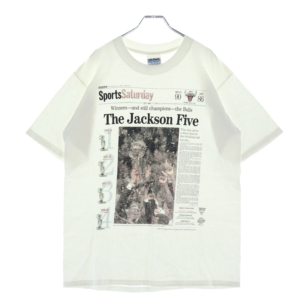VINTAGE(ヴィンテージ) 90S CHICAGO BULLS シカゴブルズ クルーネック 半袖Tシャツ カットソー ホワイト