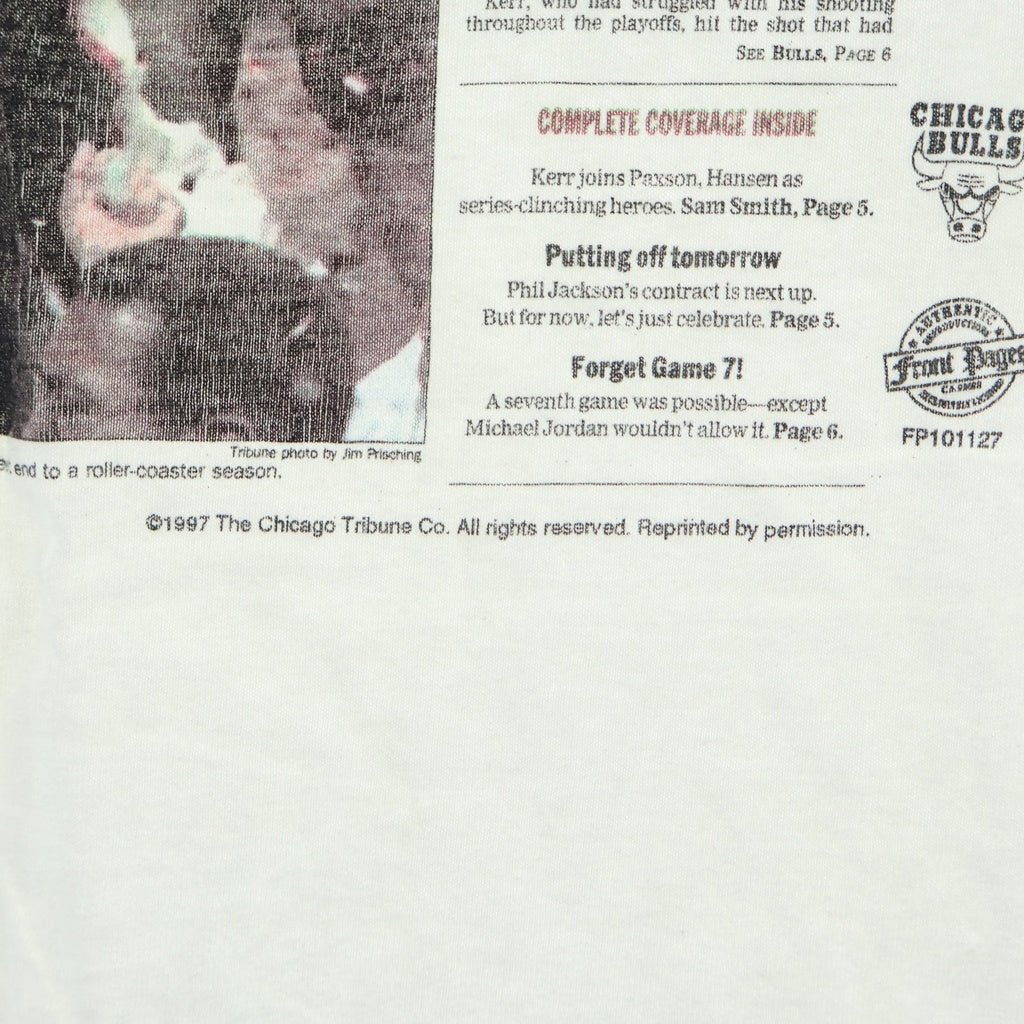 VINTAGE(ヴィンテージ) 90S CHICAGO BULLS シカゴブルズ クルーネック 半袖Tシャツ カットソー ホワイト