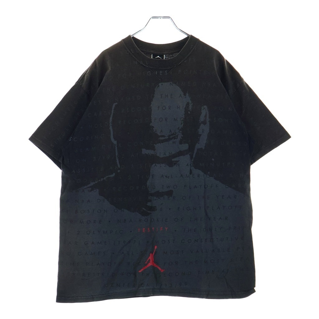 NIKE(ナイキ) JORDAN ジョーダン 総柄 ロゴプリント クルーネック 半袖 Tシャツ カットソー ブラック