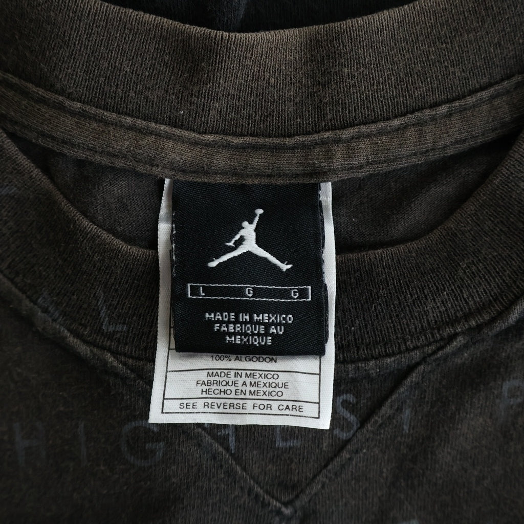 NIKE(ナイキ) JORDAN ジョーダン 総柄 ロゴプリント クルーネック 半袖 Tシャツ カットソー ブラック