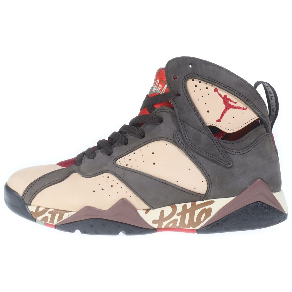 NIKE(ナイキ) ×Patta AIR JORDAN RETRO PATTA エア ジョーダン 7 レトロ パタ ハイカットスニーカー ブラウン/レッド US10/28cm AT3375-200