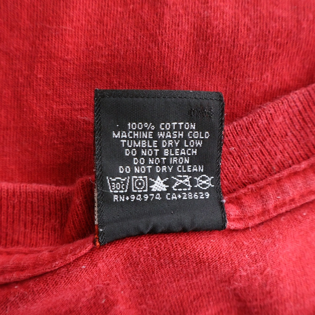 STUSSY(ステューシー) 00S OLD I GET GOOSE BUMPS PRINT TEE キッズフォトプリント クルーネック 半袖Tシャツ カットソー レッド