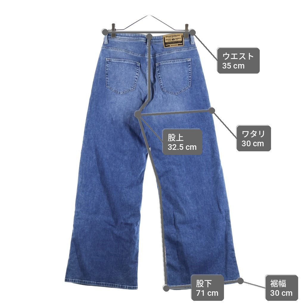 DIESEL(ディーゼル) 2024 P-MIRT-OUT Pマートアウト ルーズフィットジーンズ ジップフライデニムパンツ レディース インディゴ A15956-R68NS