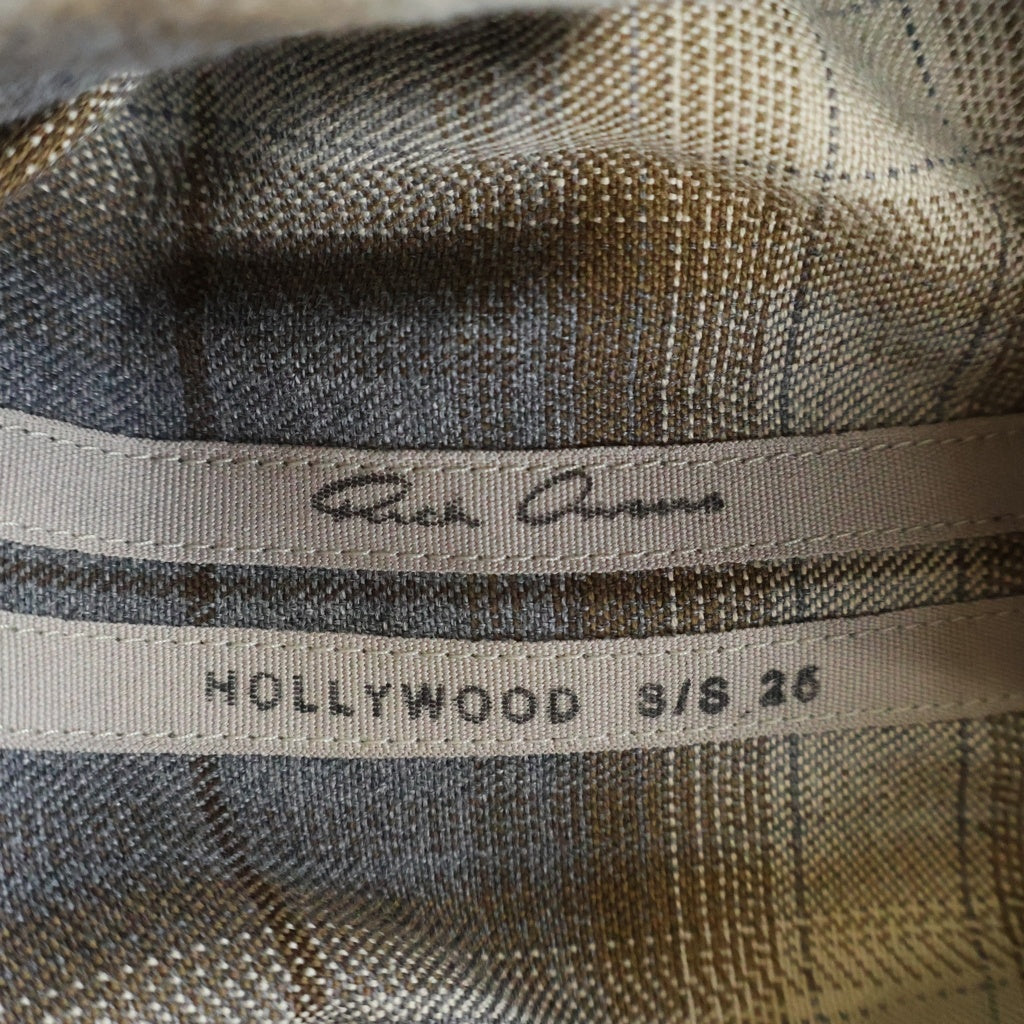 Rick Owens(リックオウエンス) 25SS OUTERSHIRT チェック総柄 アウターフランネル長袖シャツ グレー/ブラウン RU01E5236-CP