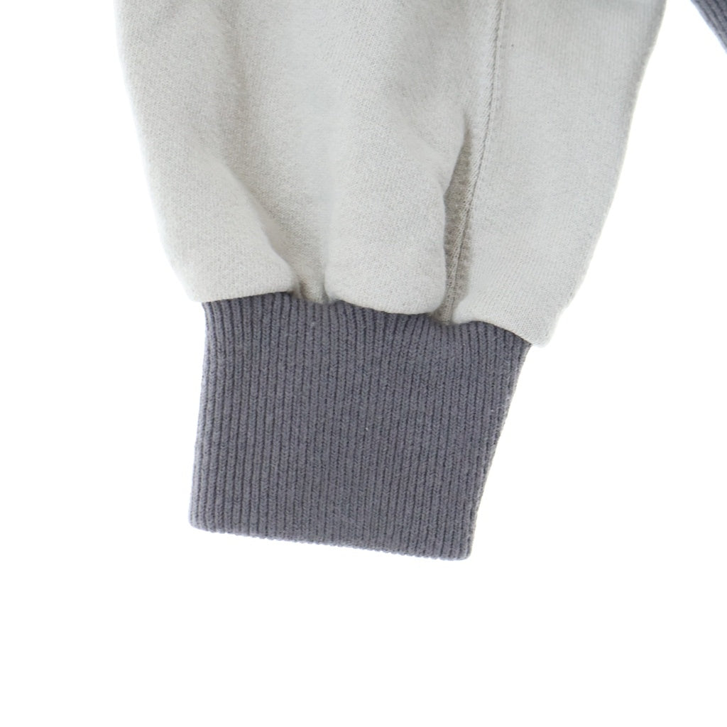 New Balance(ニューバランス) 26SS ×BEAMS MADE IN U.S.A. WASHED HOODIE ビームス別注 米国製 切替カラー ウォッシュド ジップアップフーディー パーカー グレー/ホワイト MT6166UQMGT