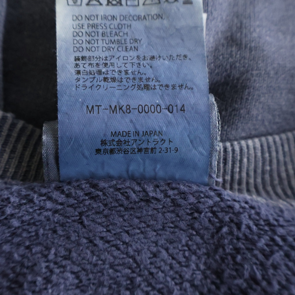 NO BRAND(ノーブランド) 26SS MONONOKE MADE CREW NECK SWEAT モノノケメイド フロントロゴプリント クルーネックスウェットシャツ トレーナー ネイビー MT-MK8-0000-014