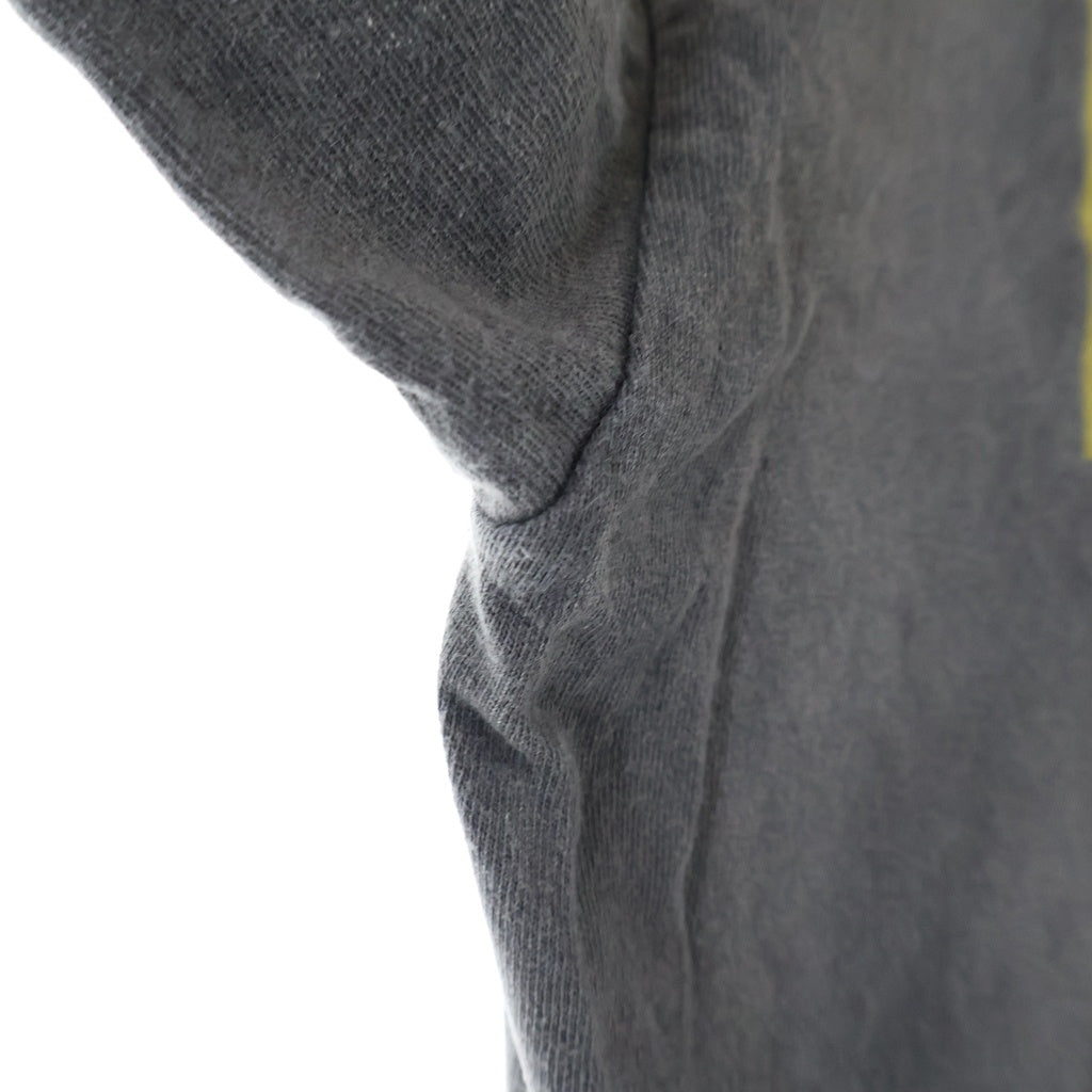 SAINT MICHAEL(セントマイケル) 22AW KMR_LS TEE/$ 河村康輔 両面ロゴプリント ヴィンテージ加工 クルーネック長袖Tシャツ カットソー グレー SM-A22-0000-083