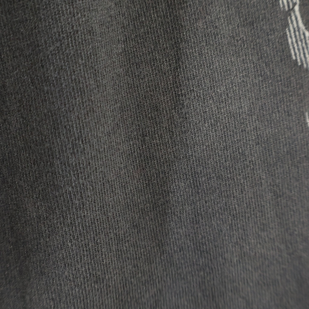SAINT MICHAEL(セントマイケル) 22AW KMR_LS TEE/$ 河村康輔 両面ロゴプリント ヴィンテージ加工 クルーネック長袖Tシャツ カットソー グレー SM-A22-0000-083