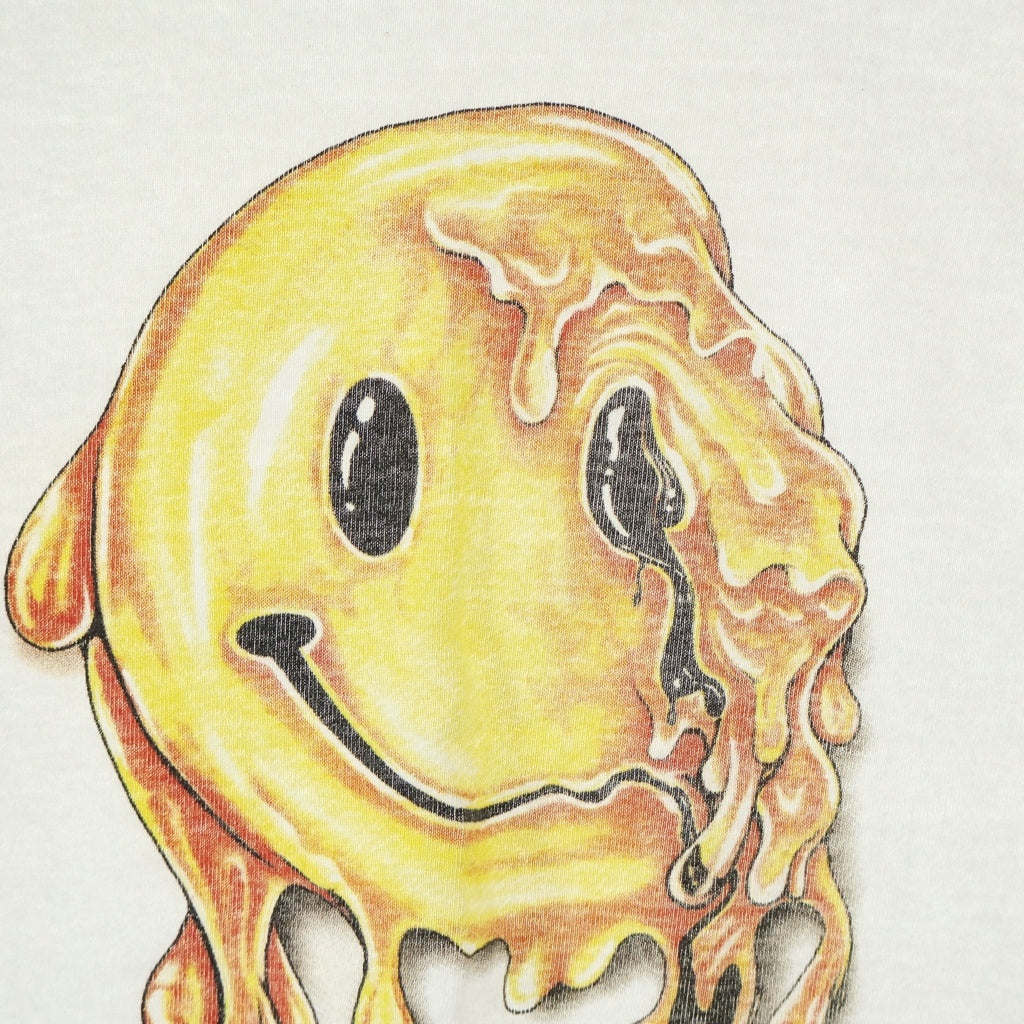 VINTAGE(ヴィンテージ) 90S VINTAGE MELTING HAPPY FACE 1996 TEE FRUIT OF THE LOOM ヴィンテージ スマイル イラストプリントTシャツ 半袖クルーネックカットソー ホワイト