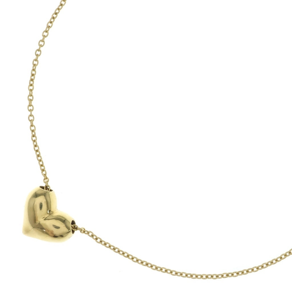 TIFFANY & Co.(ティファニー) K18YG ピンチドハート チェーンネックレス ゴールド レディース