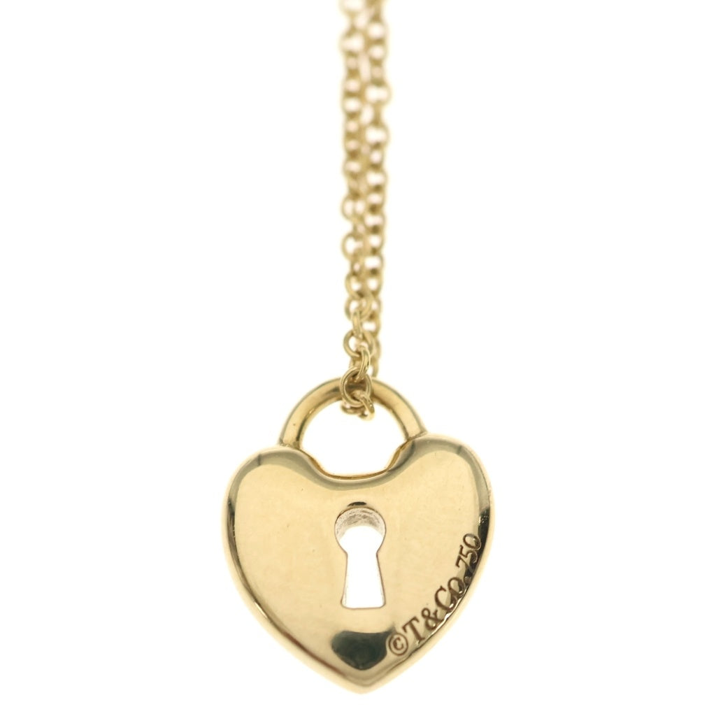 TIFFANY & Co.(ティファニー) K18YG ハートロック チェーンネックレス ゴールド レディース
