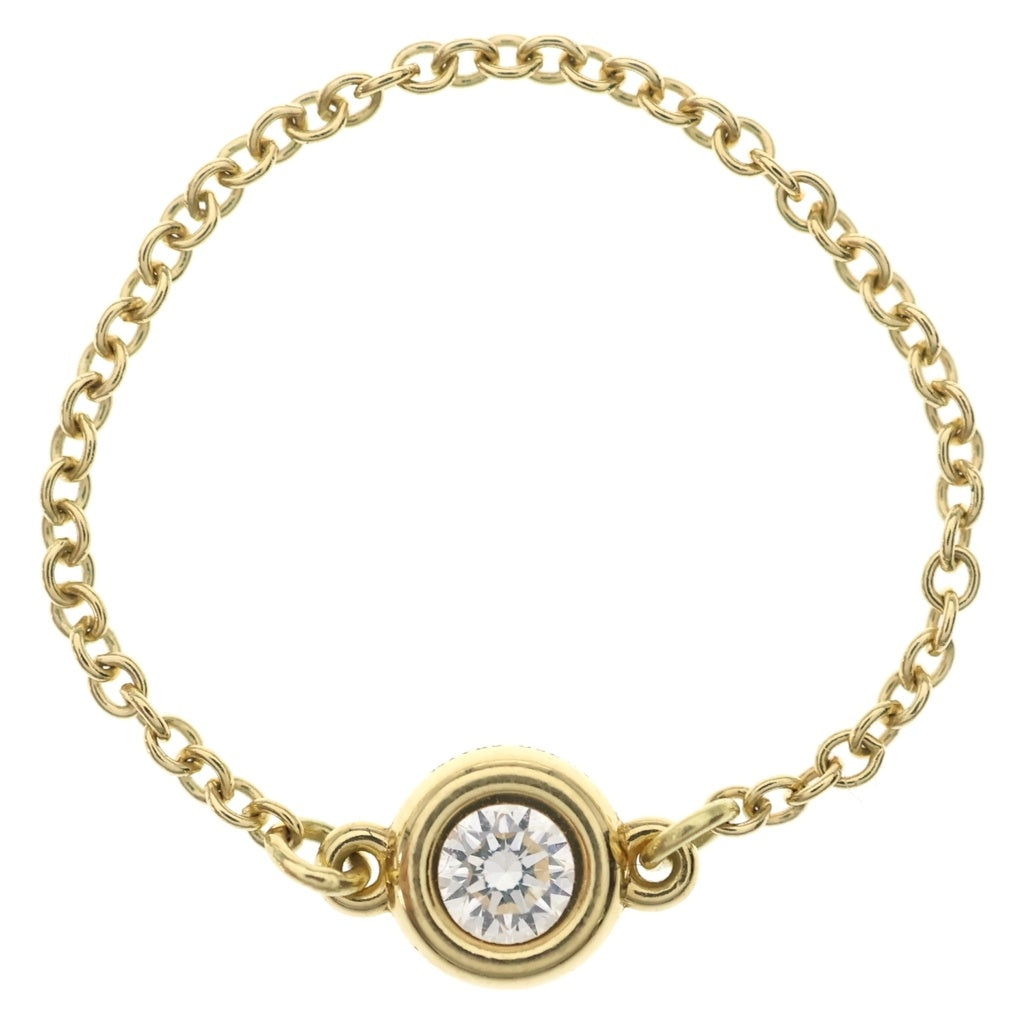 TIFFANY & Co.(ティファニー) K18YG エルサペレッティ バイヤザード 1ダイヤ チェーンリング ゴールド レディース