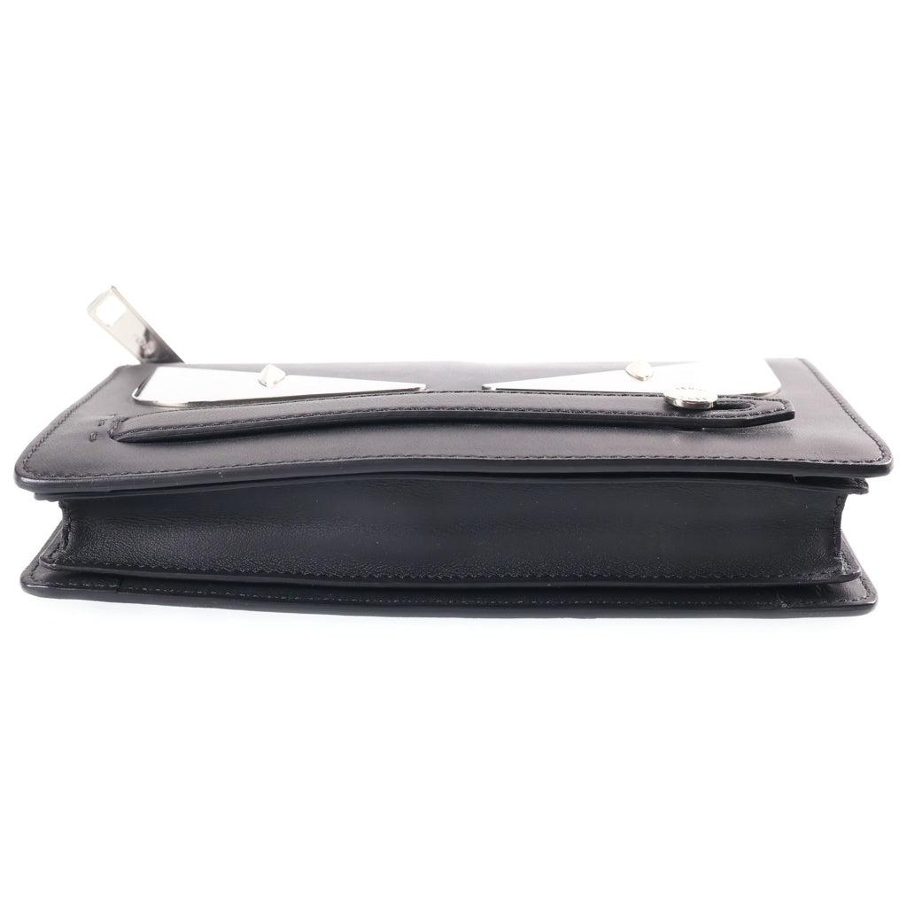 FENDI(フェンディ) BUGS MONSTER CLUTCH バグズ モンスター メタル装飾 レザークラッチバック ブラック 7VA350-9YX レディース