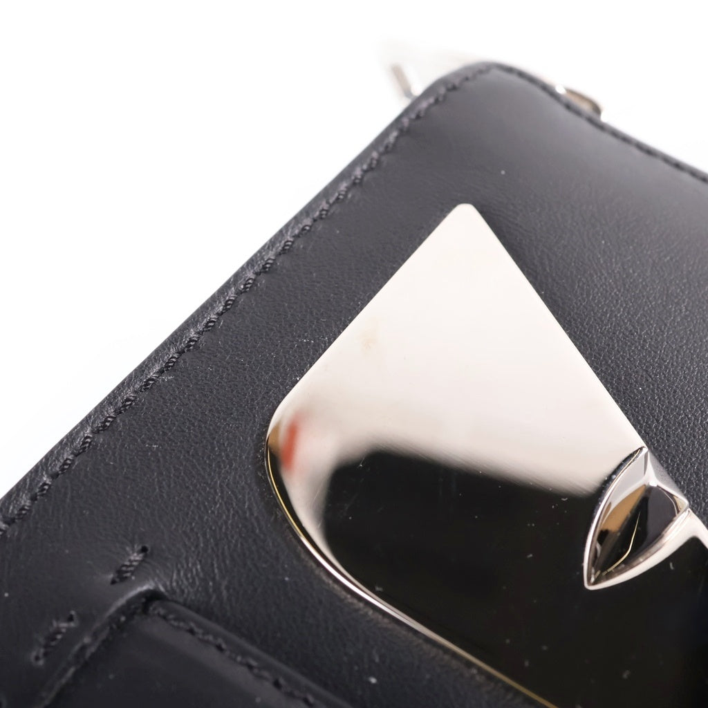FENDI(フェンディ) BUGS MONSTER CLUTCH バグズ モンスター メタル装飾 レザークラッチバック ブラック 7VA350-9YX レディース