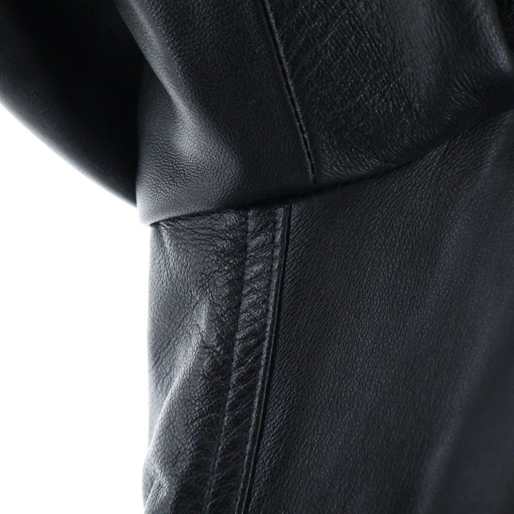 EMMETI(エンメティ) MASSIMO マッシモ レザー ジップアップ ライダースジャケット ブラック