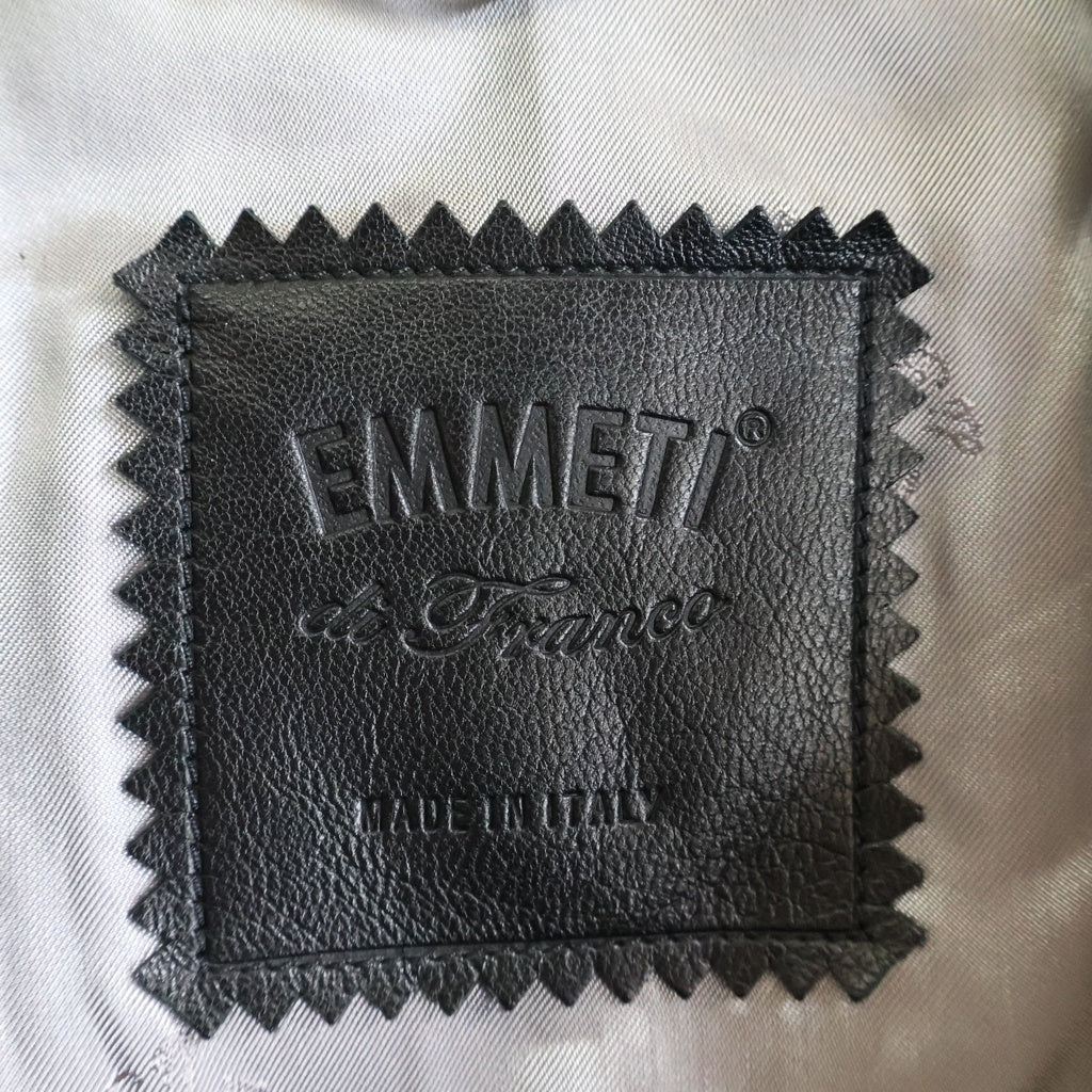 EMMETI(エンメティ) MASSIMO マッシモ レザー ジップアップ ライダースジャケット ブラック
