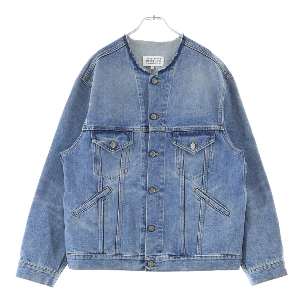 Maison Margiela(メゾンマルジェラ) 22SS Collarless Denim Jacket ノーカラー ウォッシュド デニムトラッカージャケット インディゴ S50AM0560 S30561