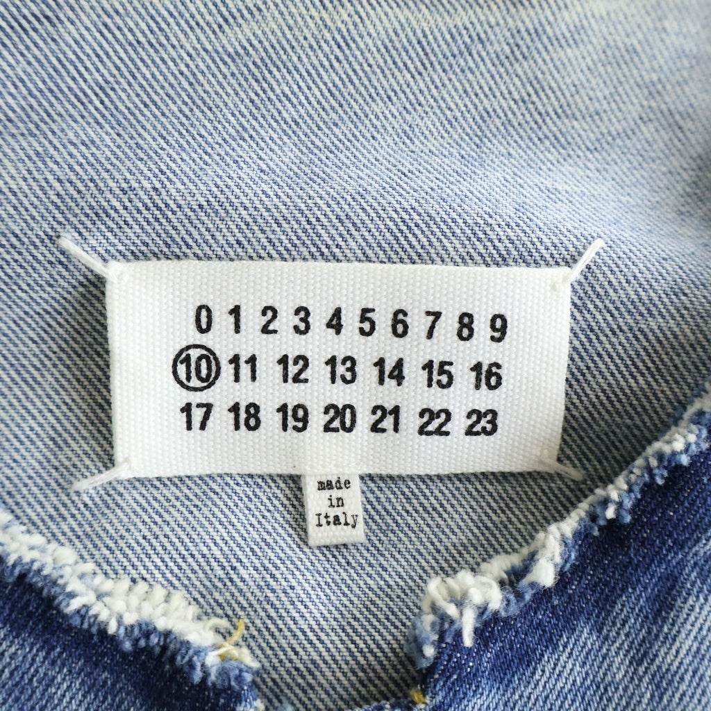 Maison Margiela(メゾンマルジェラ) 22SS Collarless Denim Jacket ノーカラー ウォッシュド デニムトラッカージャケット インディゴ S50AM0560 S30561