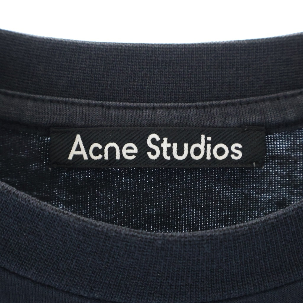 Acne Studios(アクネ ストゥディオズ) グラフィック プリント フェイス ロゴ パッチ クルーネック 半袖Tシャツ カットソー ブラック FN-UX-TSHI000126