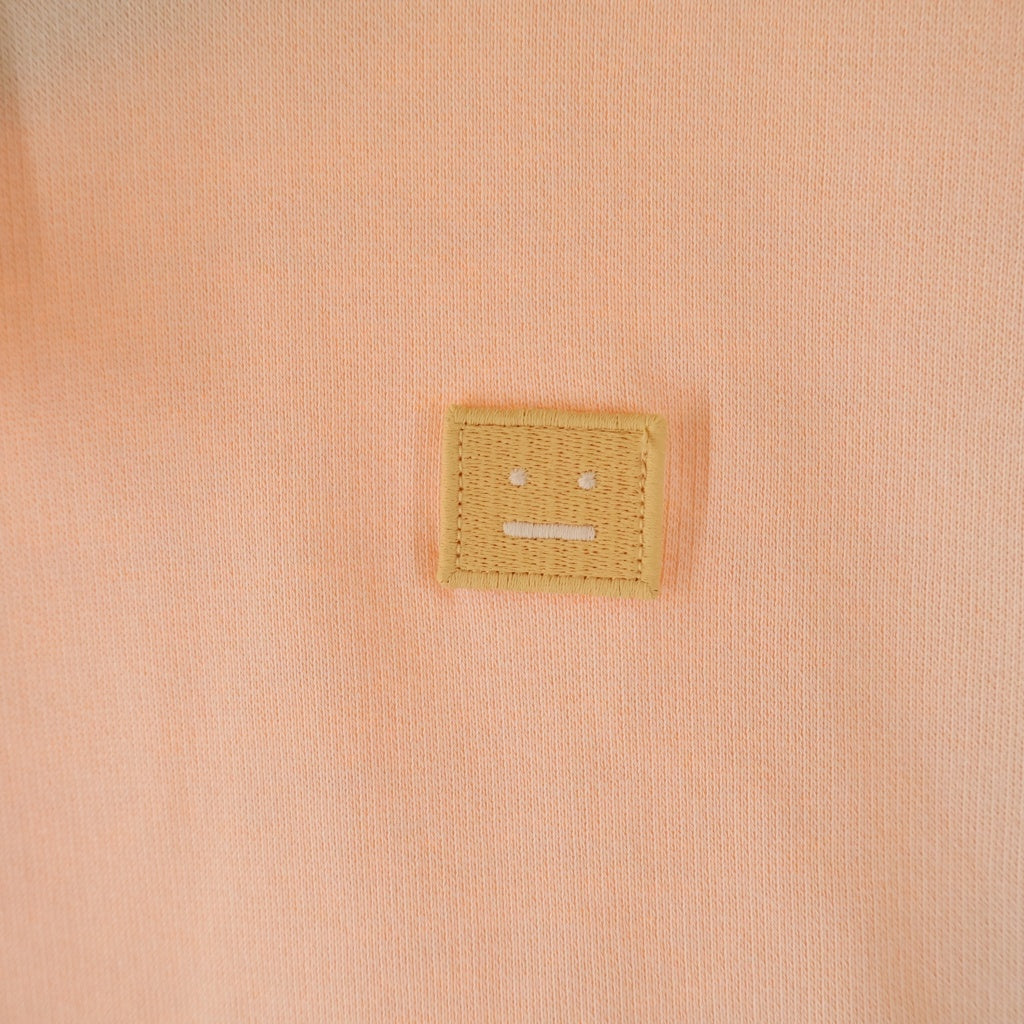 Acne Studios(アクネ ストゥディオズ) フェイス ロゴ パッチ ドローストリング プルオーバー フーデッド スウェット パーカー ピンク FA-UX-SWEA000078
