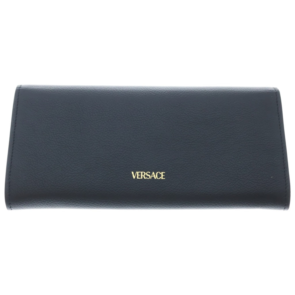 VERSACE(ヴェルサーチ) メデューサデザイン フラップ レザーロングウォレット ブラック 1015580 レディース