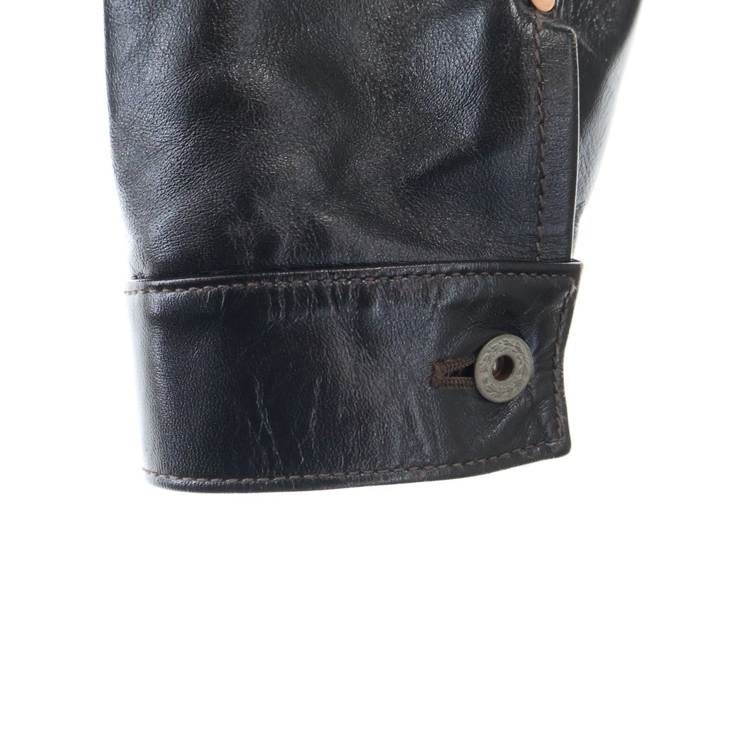 Y'2 LEATHER(ワイツーレザー) ANILINE HORSE WW2 JEAN JACKET 1st型 アニリン ホース レザー タックフロント ジャケット ブラック LB-140-T