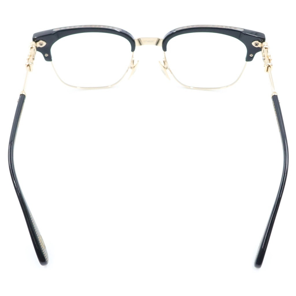 CHROME HEARTS(クロムハーツ) BONENNOISSEUR 2 テンプルCHクロス ハーフリム サングラス アイウェア 眼鏡 ブラック/ゴールド