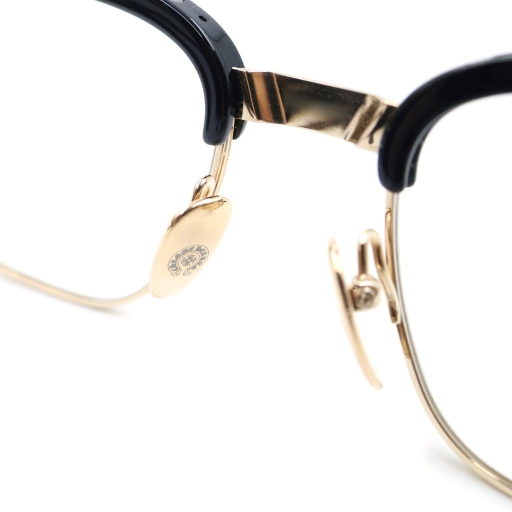 CHROME HEARTS(クロムハーツ) BONENNOISSEUR 2 テンプルCHクロス ハーフリム サングラス アイウェア 眼鏡 ブラック/ゴールド
