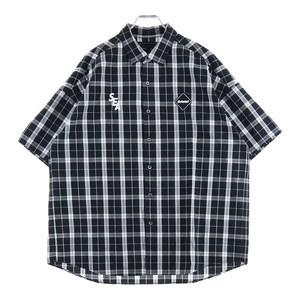 F.C.R.B.(エフシーアールビー) 22SS ×WIND AND BRISTOL SEA S/S BAGGY SHIRT ウィンダンシー チェック柄 バックロゴプリント 半袖バギーシャツ ブラック FCRB-220153