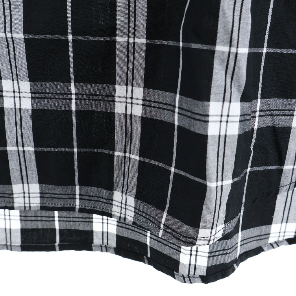 F.C.R.B.(エフシーアールビー) 22SS ×WIND AND BRISTOL SEA S/S BAGGY SHIRT ウィンダンシー チェック柄 バックロゴプリント 半袖バギーシャツ ブラック FCRB-220153