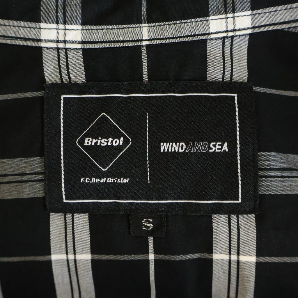 F.C.R.B.(エフシーアールビー) 22SS ×WIND AND BRISTOL SEA S/S BAGGY SHIRT ウィンダンシー チェック柄 バックロゴプリント 半袖バギーシャツ ブラック FCRB-220153