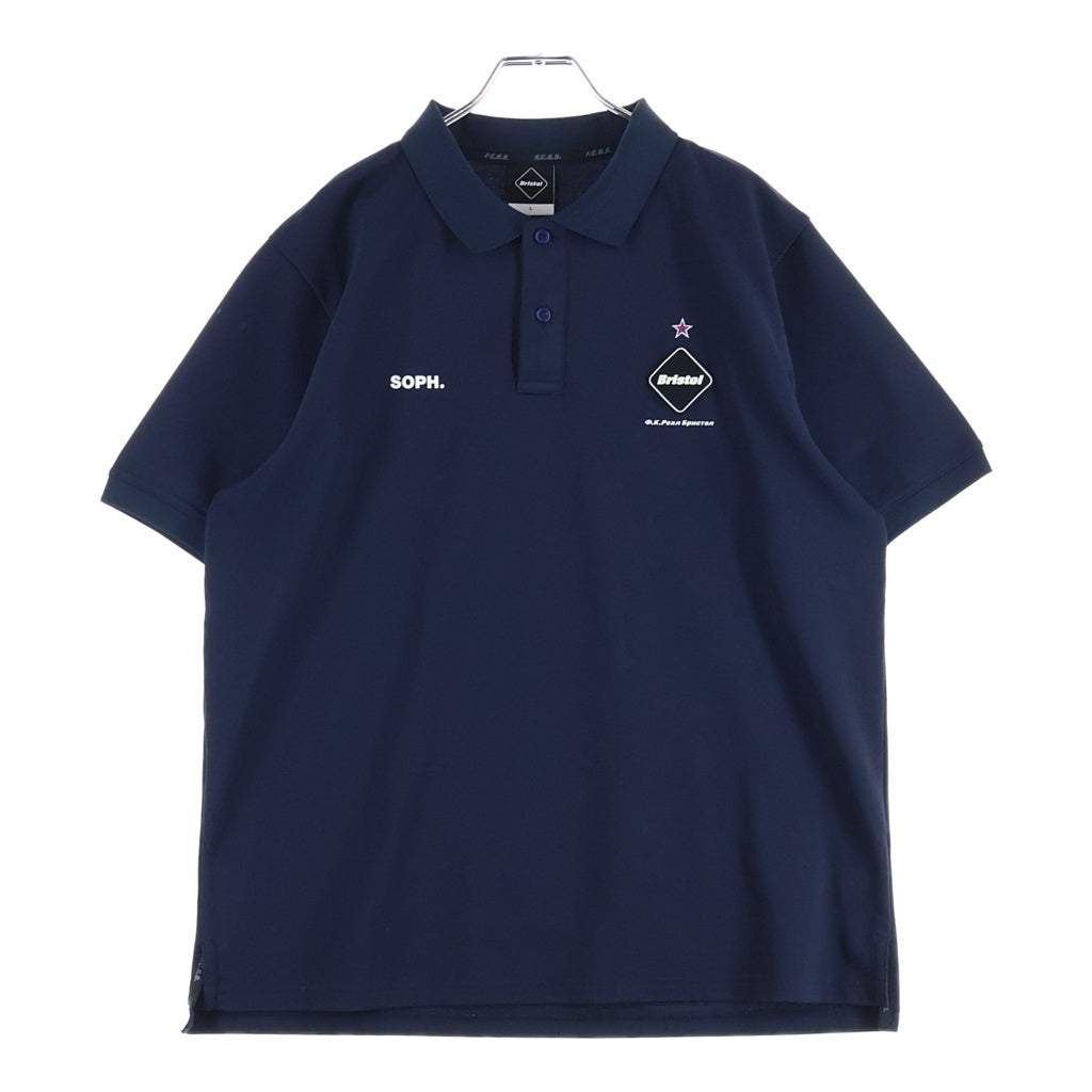 F.C.R.B.(エフシーアールビー) 18SS BIG LOGO POLO バックビッグロゴプロント 半袖ポロシャツ ネイビー FCRB-180030