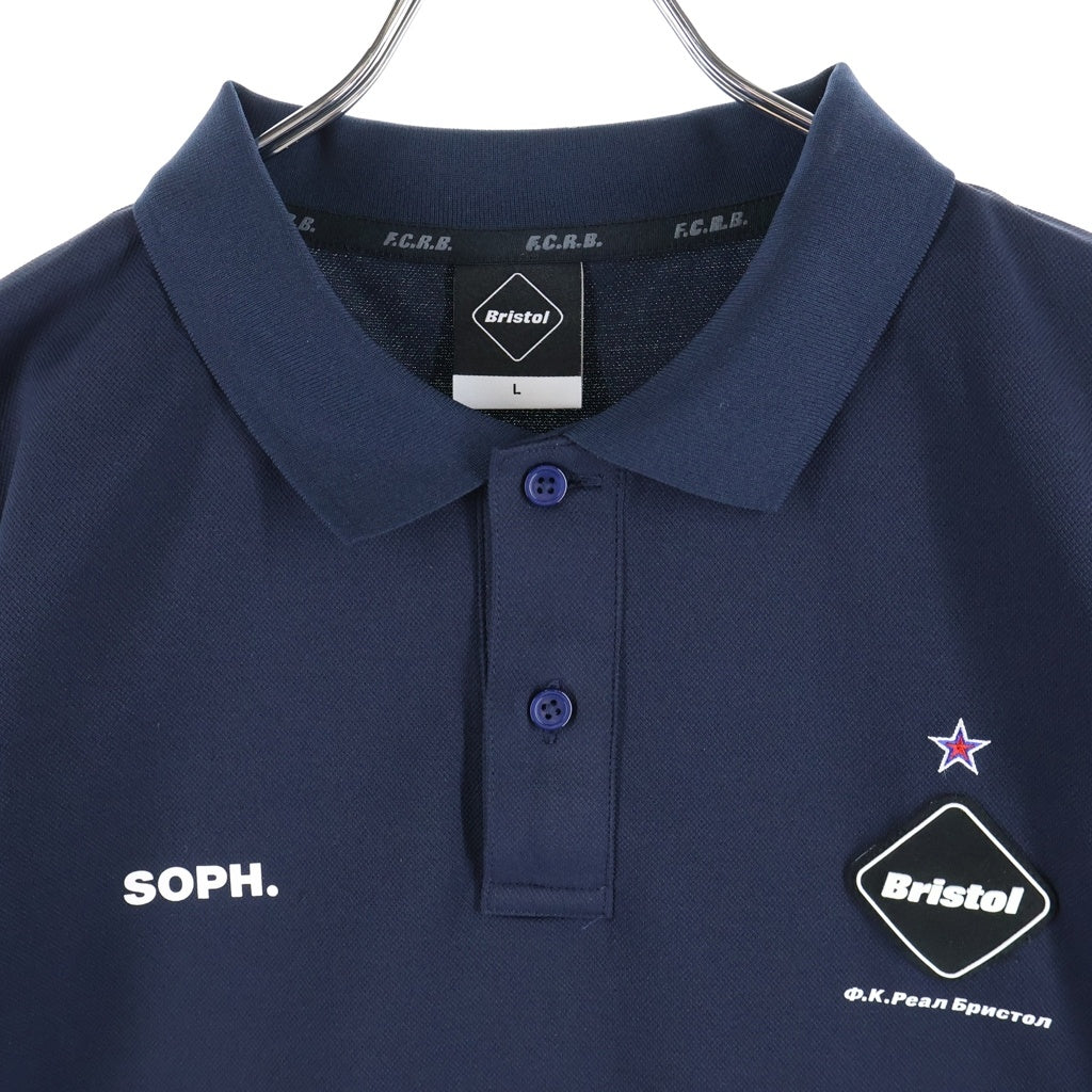 F.C.R.B.(エフシーアールビー) 18SS BIG LOGO POLO バックビッグロゴプロント 半袖ポロシャツ ネイビー FCRB-180030