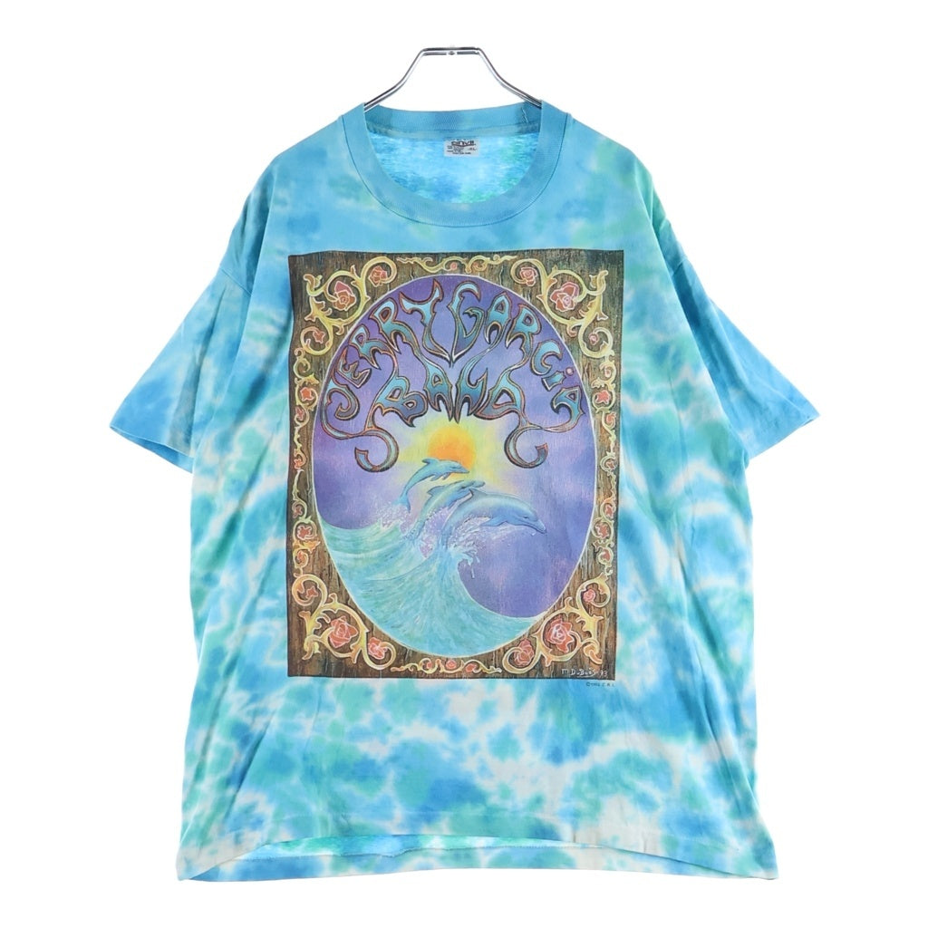 VINTAGE(ヴィンテージ) 90S VINTAGE JERRY GARCIA BAND 1993 TOUR ANVIL ヴィンテージ USA製 ジェリーガルシアバンド 両面プリント タイダイ染め ツアー 半袖Tシャツ カットソー ブルー