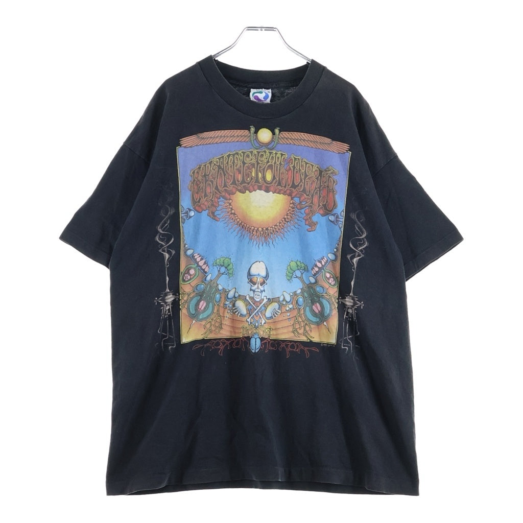 VINTAGE(ヴィンテージ) 90S VINTAGE GRATEFUL DEAD AOXOMOXOA LIQUID BLUE ヴィンテージ USA製 グレイトフルデッド アオクソモクソア 両面プリント クルーネック 半袖Tシャツ カットソー ブラック