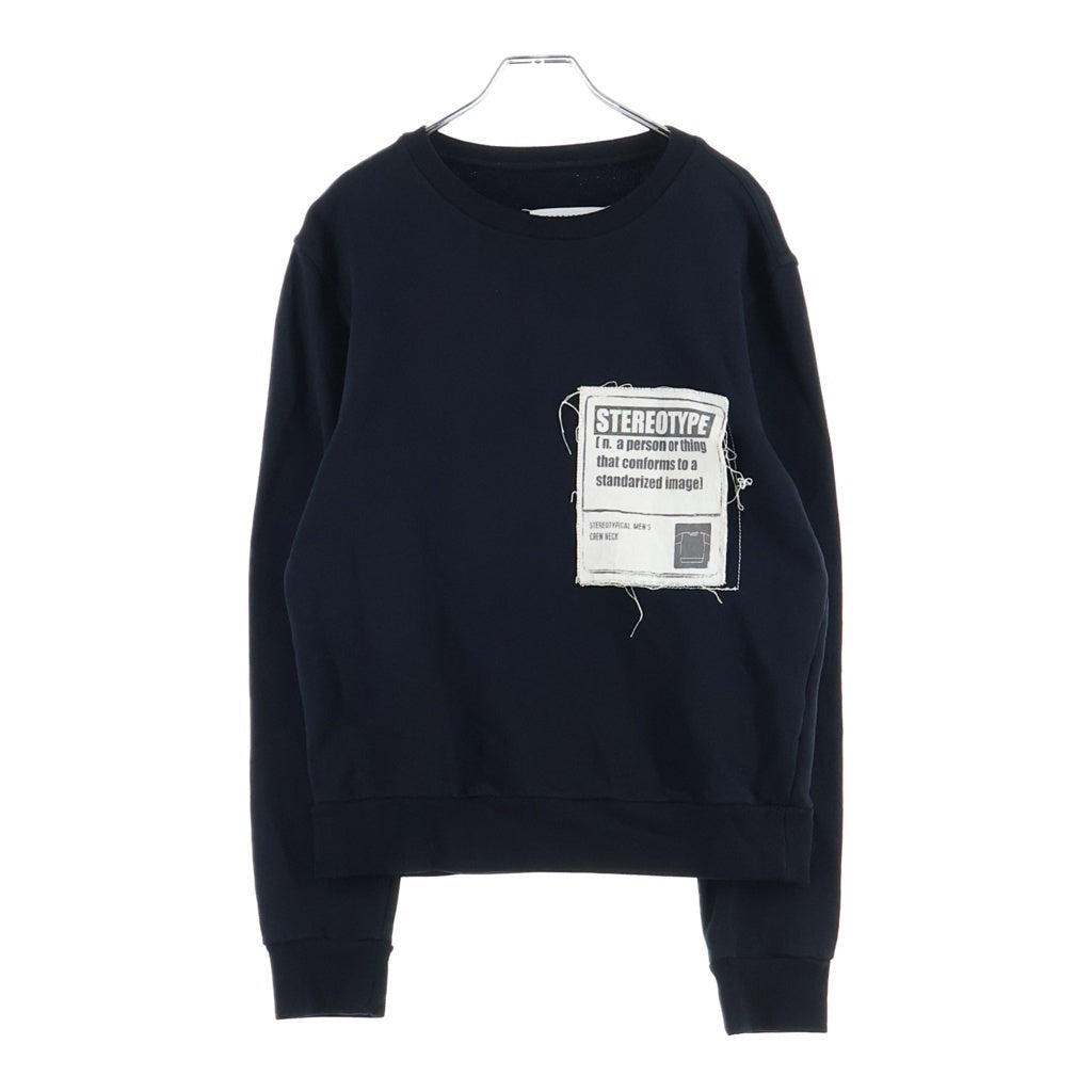 Maison Margiela(メゾンマルジェラ) 18SS ステレオタイプパッチ プルオーバー クルーネックスウェットシャツ トレーナー ブラック S30GU0062 S25279