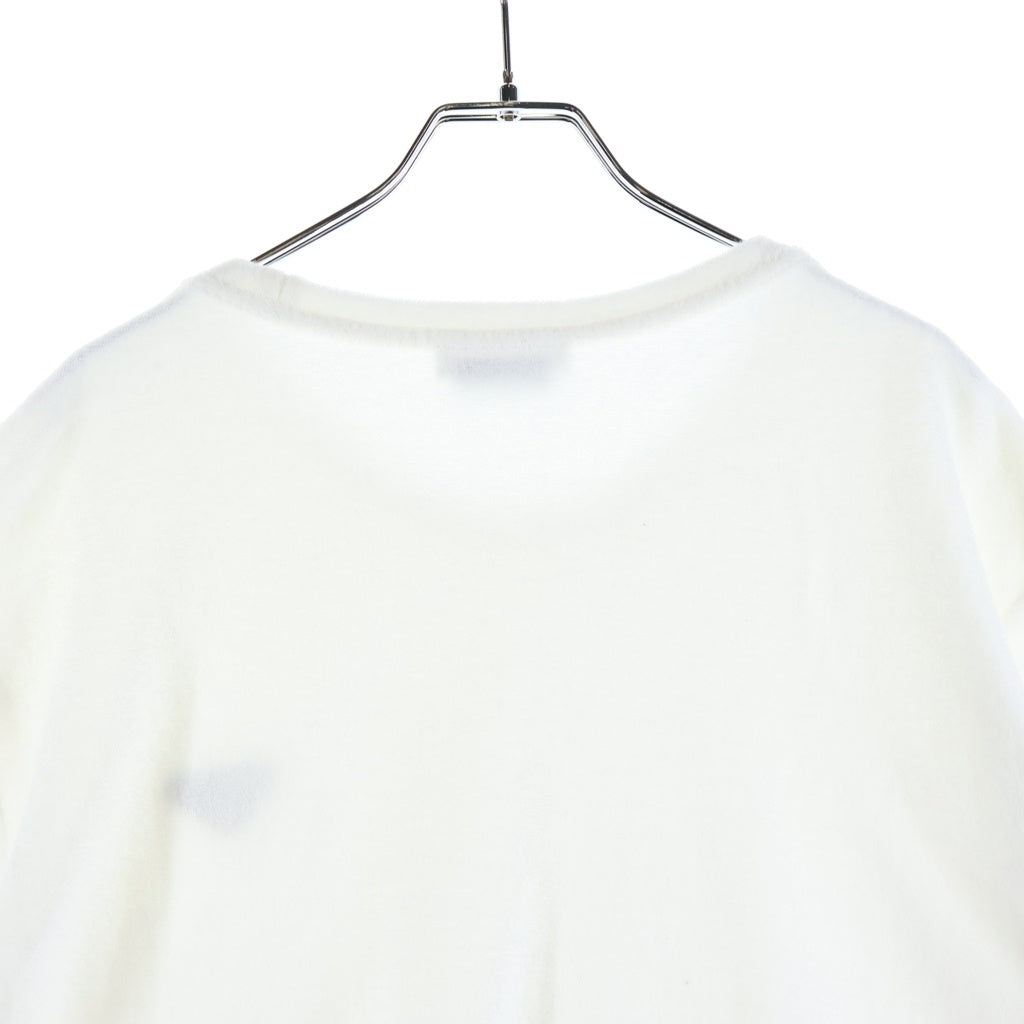 PRADA(プラダ) パイル トライアングルロゴプレート クルーネック半袖Tシャツ カットソー ホワイト UJN885