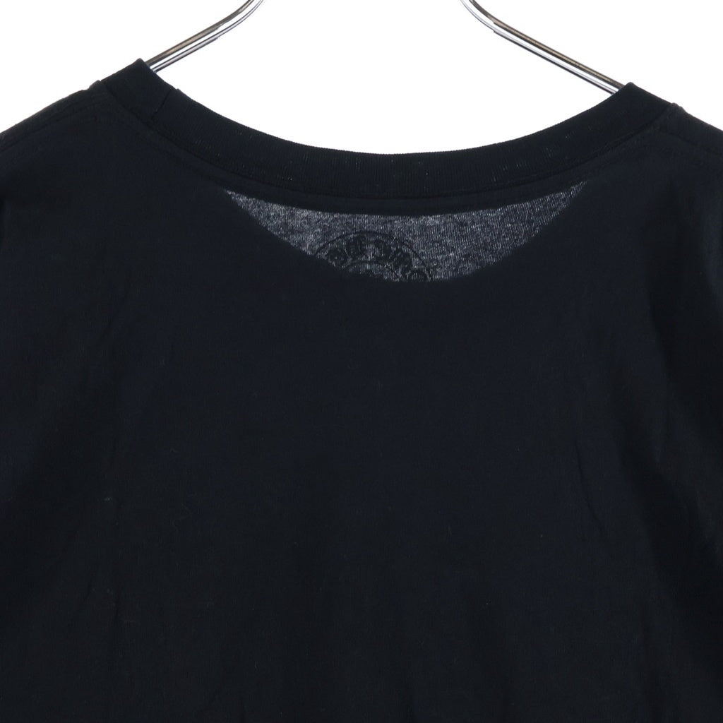 CHROME HEARTS(クロムハーツ) NECK LOGO S/S TEE ネックロゴプリント チェストポケット クルーネック半袖Tシャツ カットソー ブラック