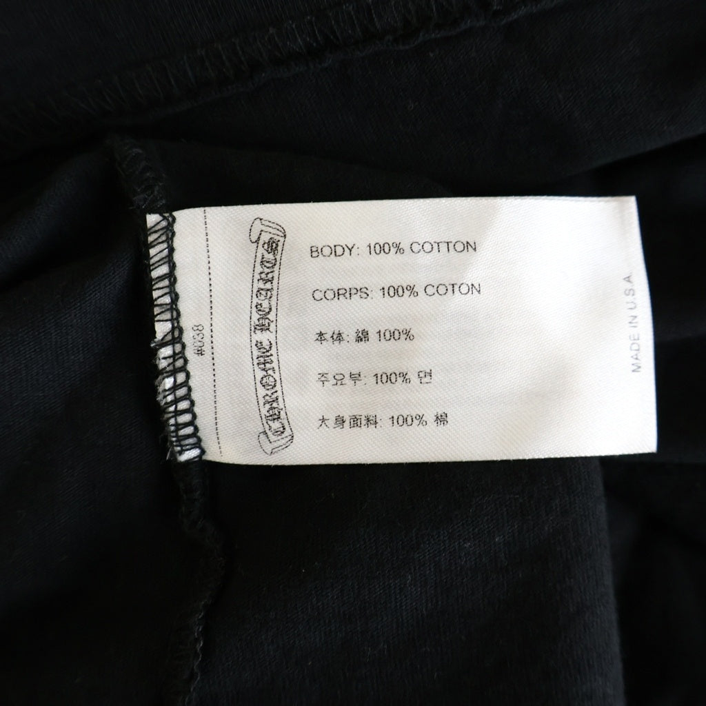 CHROME HEARTS(クロムハーツ) NECK LOGO S/S TEE ネックロゴプリント チェストポケット クルーネック半袖Tシャツ カットソー ブラック