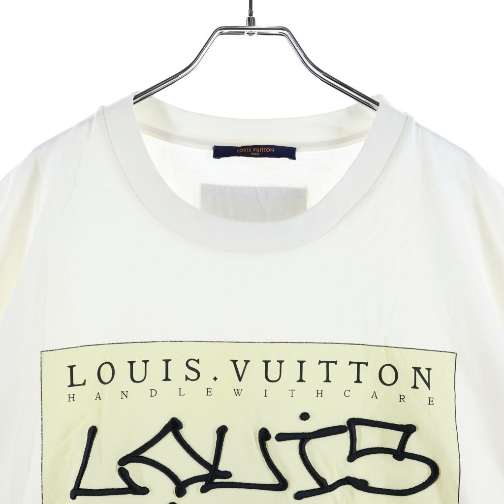 LOUIS VUITTON(ルイヴィトン) 22AW グラフィックロゴエンブロイダリー インサイドアウト クルーネック半袖Tシャツ カットソー ホワイト RM222 DT3 HNY75W