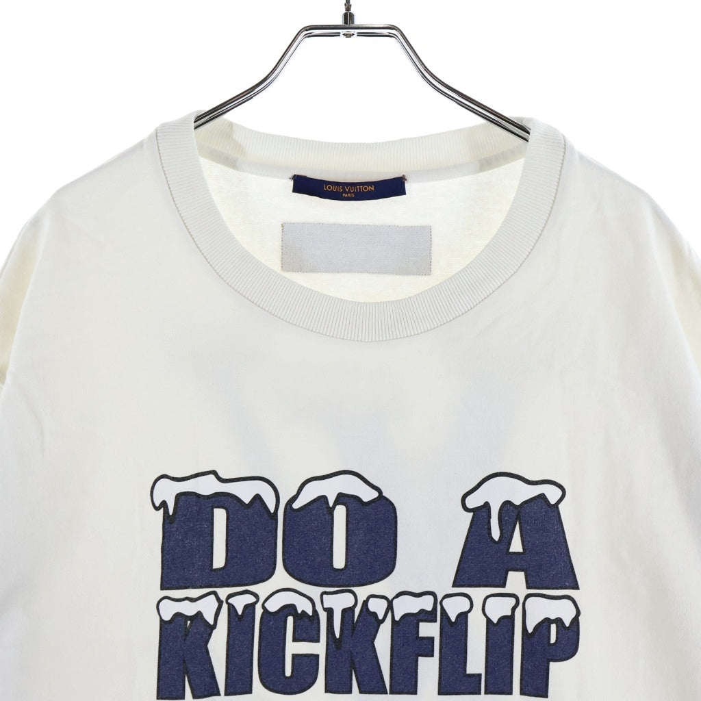 LOUIS VUITTON(ルイヴィトン) 22SS DO A KICKFLIP キックフリップ 両面プリント インサイドアウト クルーネック半袖Tシャツ カットソー ホワイト RM221 NPL HMY98W