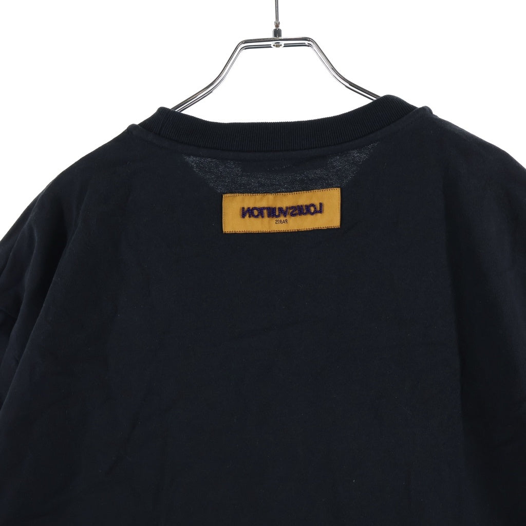 LOUIS VUITTON(ルイヴィトン) 24SS フロントロゴ パール エンブロイダードシグネチャー クルーネック半袖Tシャツ カットソー ブラック RM241 NPL HQY71W
