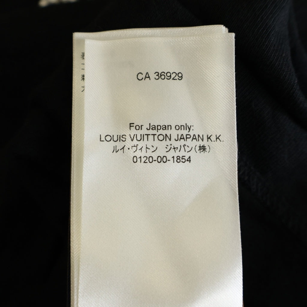 LOUIS VUITTON(ルイヴィトン) 24SS フロントロゴ パール エンブロイダードシグネチャー クルーネック半袖Tシャツ カットソー ブラック RM241 NPL HQY71W