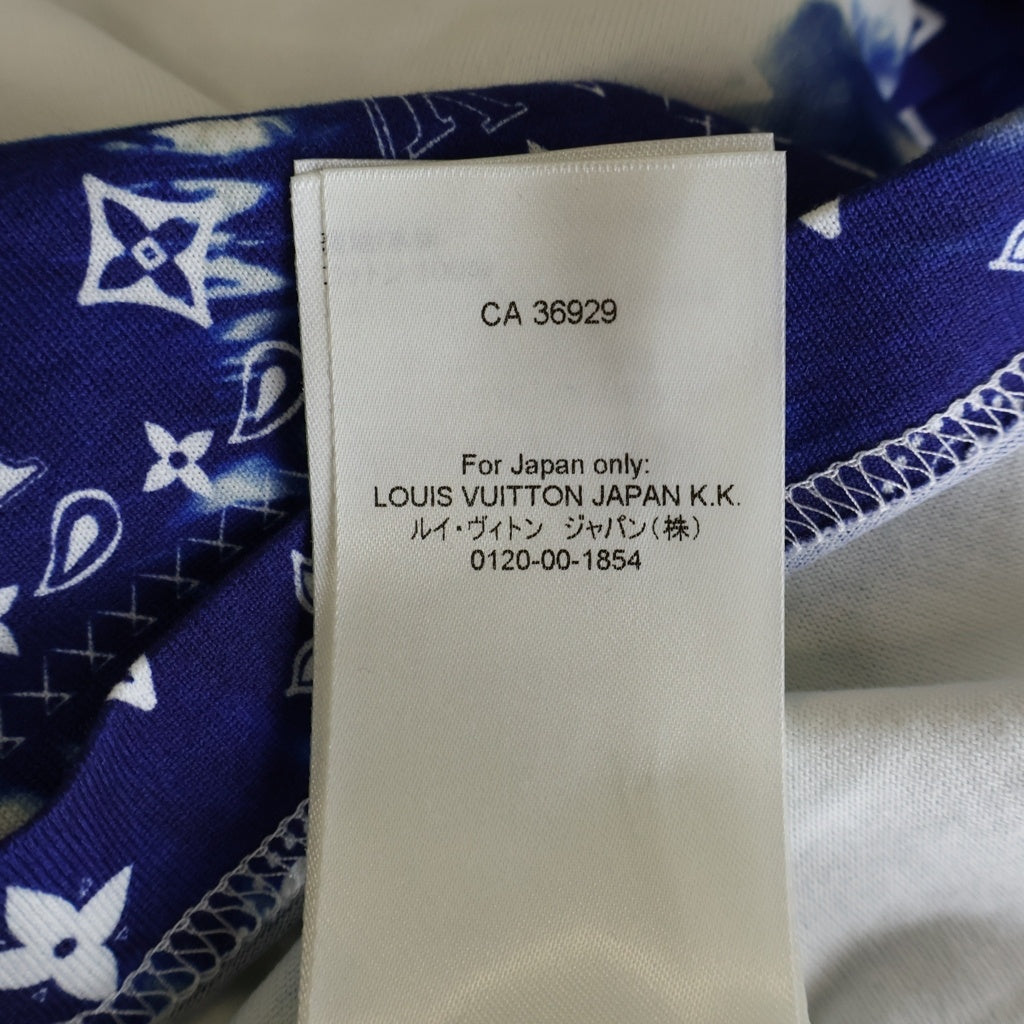 LOUIS VUITTON(ルイヴィトン) 22AW モノグラム バンダナプリント クルーネック半袖Tシャツ カットソー ブルー/ホワイト RM222M NPG HNY26W