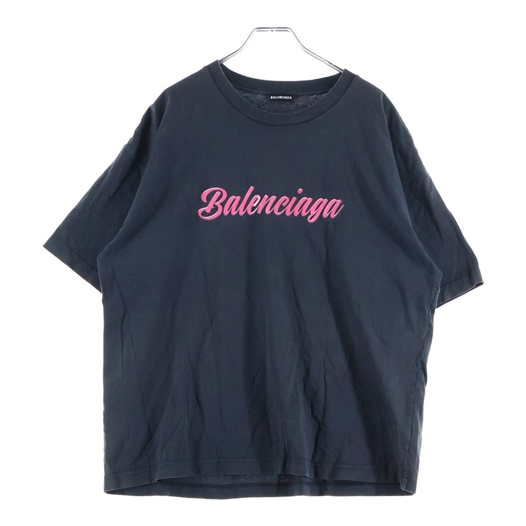 BALENCIAGA(バレンシアガ) 19AW LOGO PRINT S/S TEE ロゴプリント クルーネック半袖Tシャツ カットソー ブラック 583212 TFV59