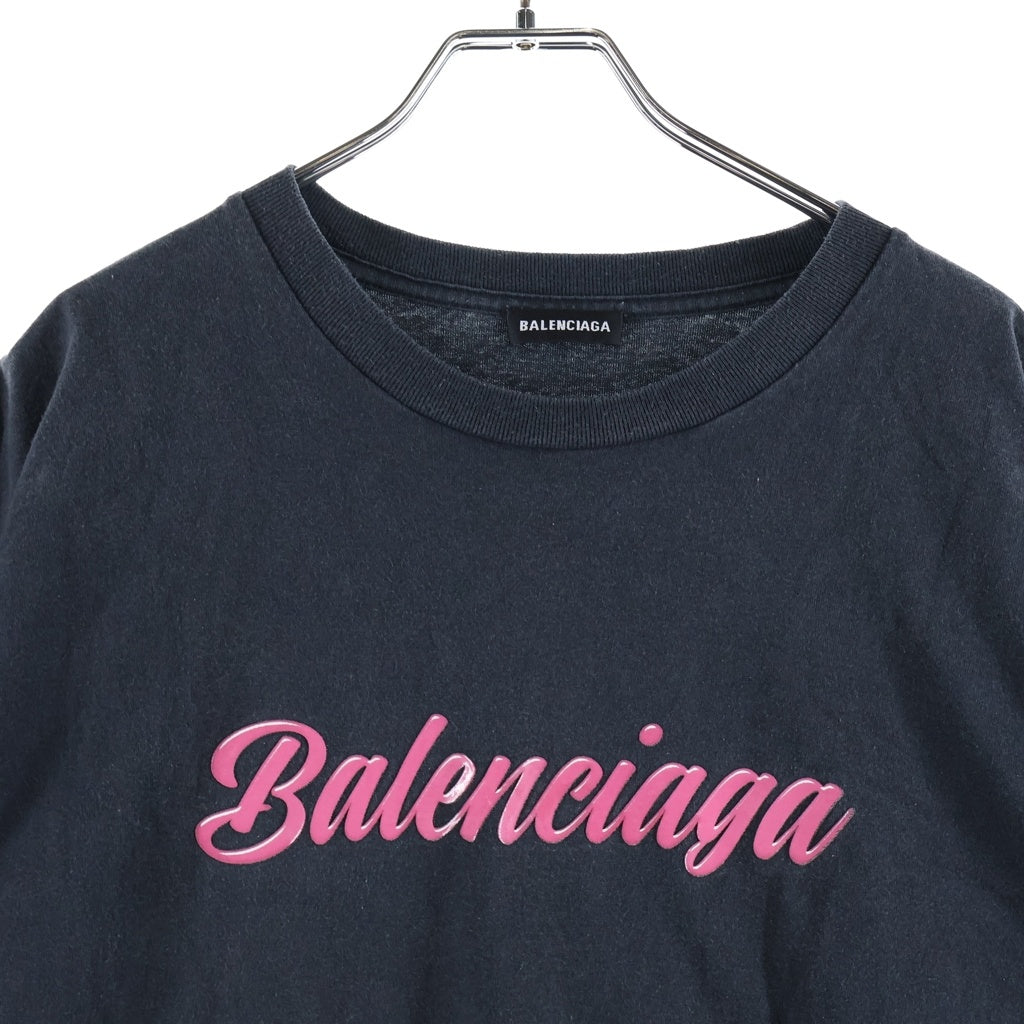 BALENCIAGA(バレンシアガ) 19AW LOGO PRINT S/S TEE ロゴプリント クルーネック半袖Tシャツ カットソー ブラック 583212 TFV59