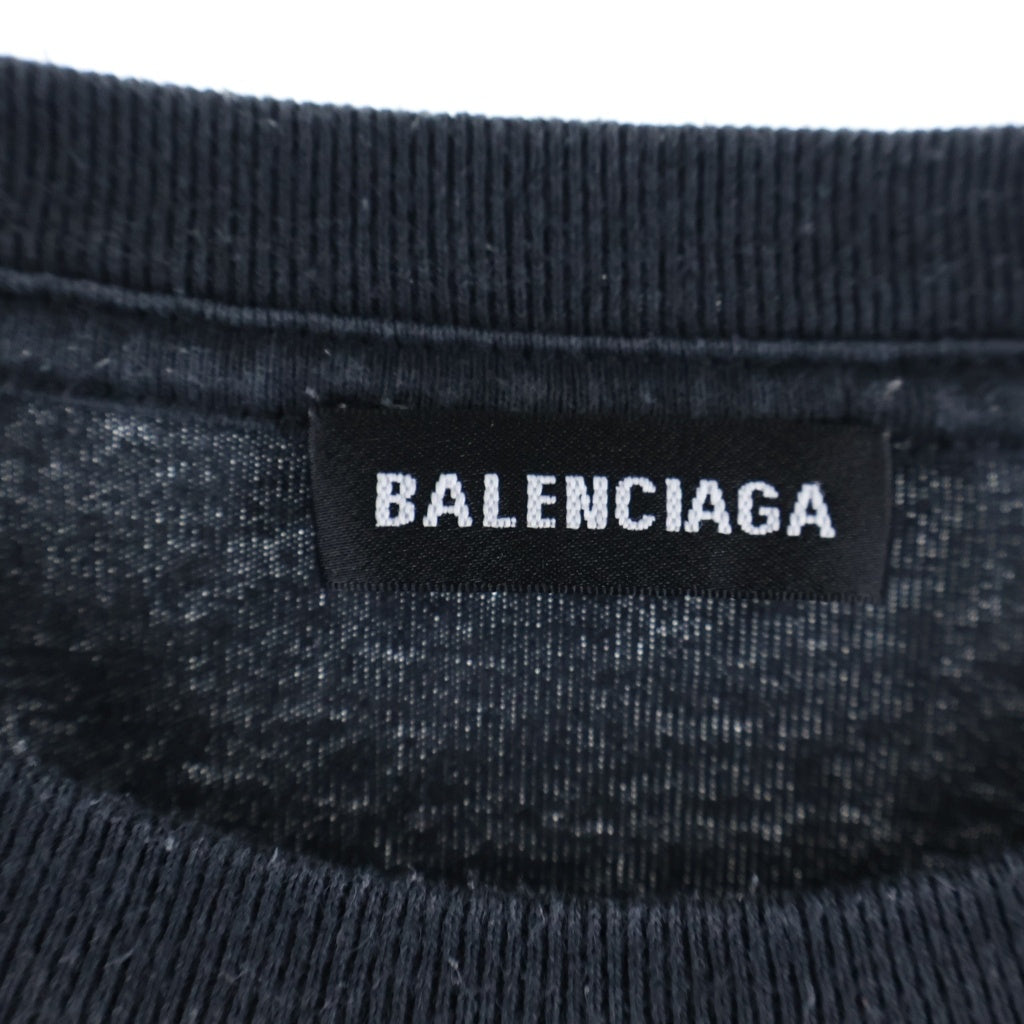 BALENCIAGA(バレンシアガ) 19AW LOGO PRINT S/S TEE ロゴプリント クルーネック半袖Tシャツ カットソー ブラック 583212 TFV59