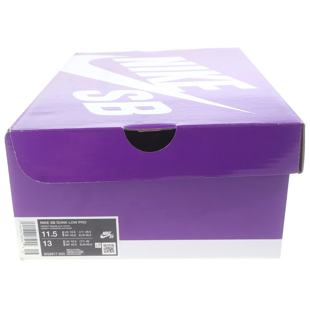 NIKE(ナイキ) DUNK LOW PRO J-PACK CHICAGO VARSITY RED AND WHITE ダンク プロ シカゴ バーシティレッド アンド ホワイト ローカットスニーカー レッド/ホワイト US11.5/29.5cm BQ6817-600